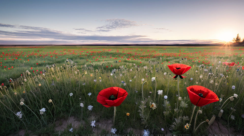 00023-1285886470-HDR photo of ground view of a ((frozen prairie)), ((closeup)) focus on grass stalk and a frozen ((poppy flower in the forefront).png